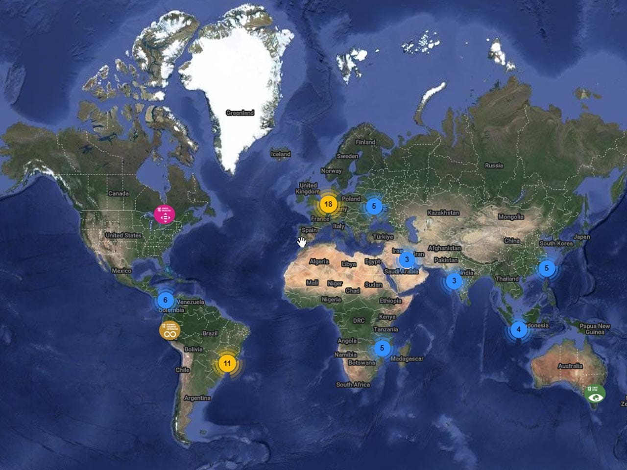 DSVs sustainability impact platform map